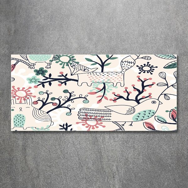 Cuadro metacrilato horizontal Animales y flores