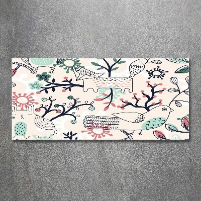 Cuadro metacrilato horizontal Animales y flores
