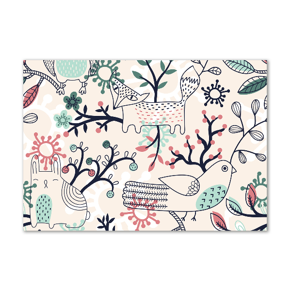 Cuadro metacrilato horizontal Animales y flores