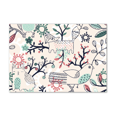 Cuadro metacrilato horizontal Animales y flores