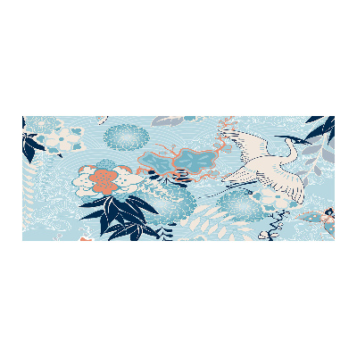 Foto en metacrilato horizontal Grulla y flores