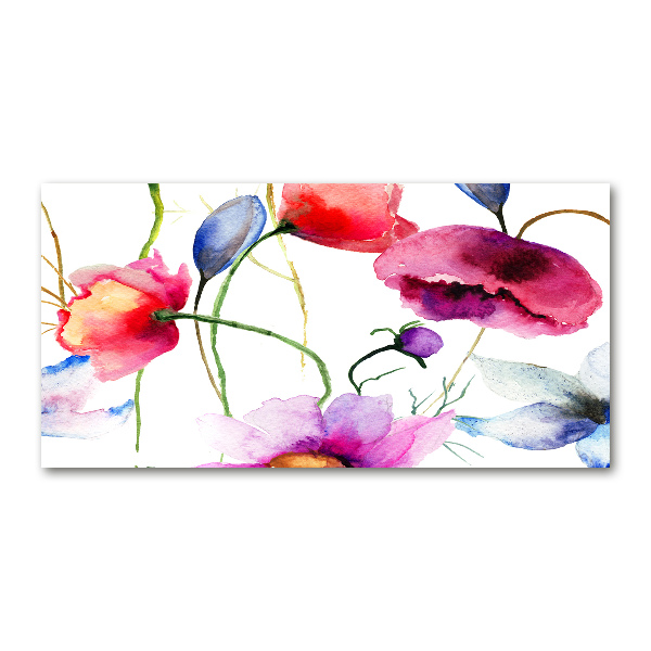 Pintura en acrílico horizontal Amapolas