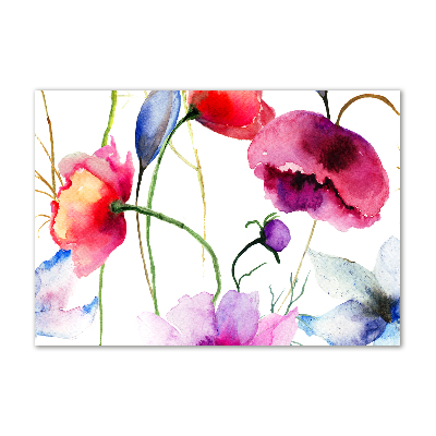 Pintura en acrílico horizontal Amapolas