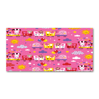 Cuadro acrílico horizontal Animales en el tren