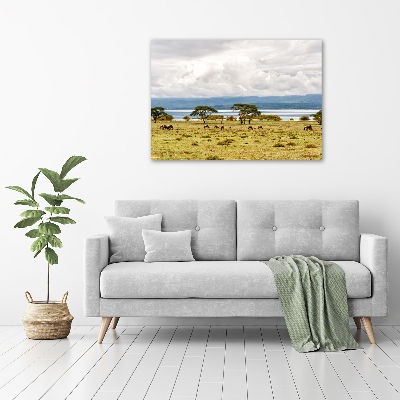 Pintura en acrílico horizontal Lago Naivasha