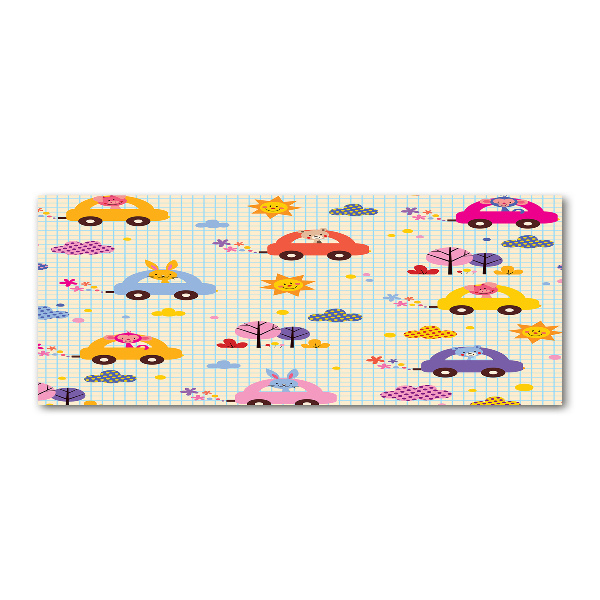 Pintura en acrílico horizontal coches de juguete