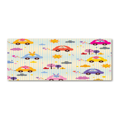 Pintura en acrílico horizontal coches de juguete