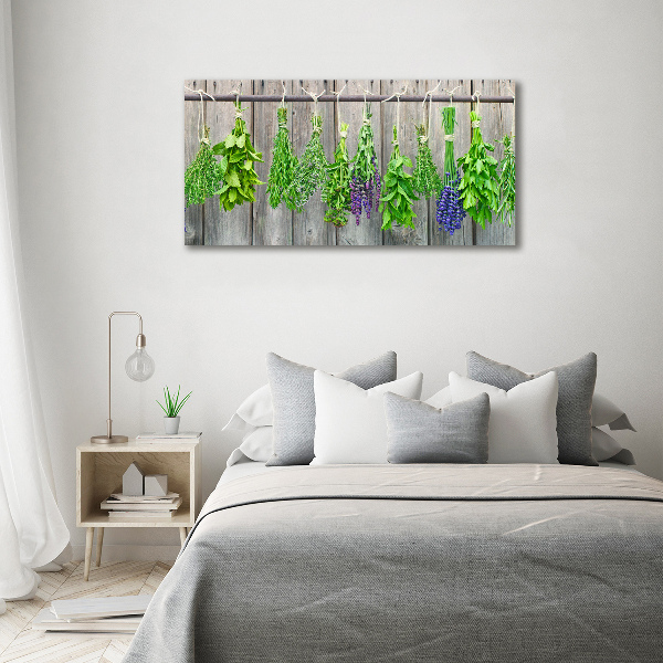 Cuadro metacrilato horizontal Hierbas en una cuerda