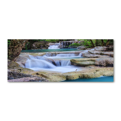 Pintura en acrílico horizontal Cascada en el bosque