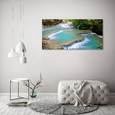 Cuadro acrílico horizontal Cascada en el bosque