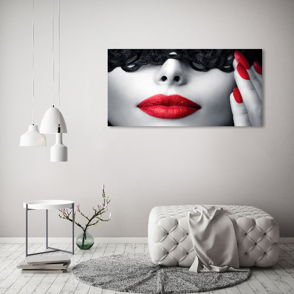 Pintura en acrílico horizontal Máscara de encaje