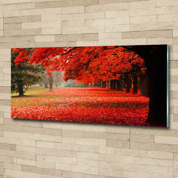 Pintura en acrílico horizontal Árboles en otoño