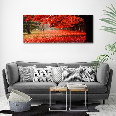 Pintura en acrílico horizontal Árboles en otoño