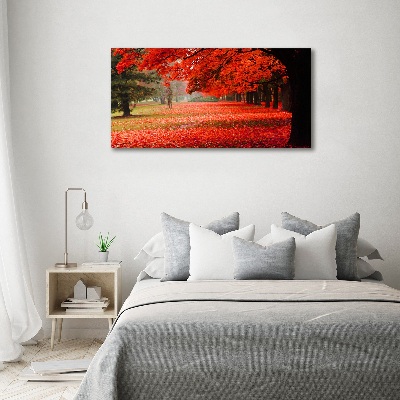 Pintura en acrílico horizontal Árboles en otoño