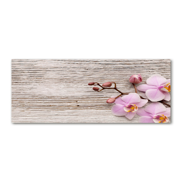 Foto en metacrilato horizontal Orquídea sobre madera