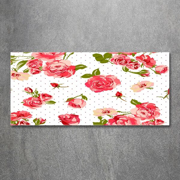 Cuadro acrílico horizontal Rosas