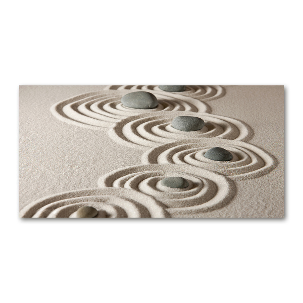 Cuadro acrílico horizontal Piedras zen arena