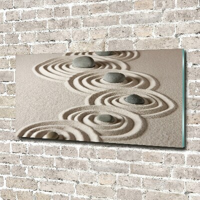Cuadro acrílico horizontal Piedras zen arena