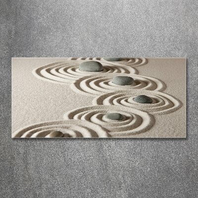 Cuadro acrílico horizontal Piedras zen arena