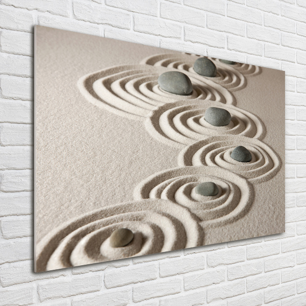 Cuadro acrílico horizontal Piedras zen arena