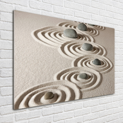Cuadro acrílico horizontal Piedras zen arena