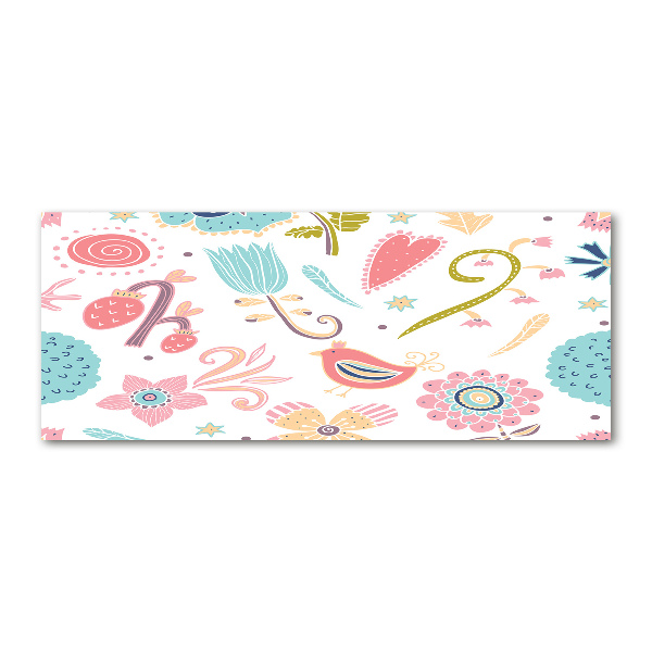 Obraz zdjęcie szkło akryl Kwiaty i ptaki