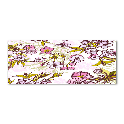 Pintura en acrílico horizontal flores de cerezo