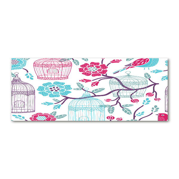Pintura en acrílico horizontal Jaulas para pájaros
