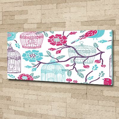 Pintura en acrílico horizontal Jaulas para pájaros
