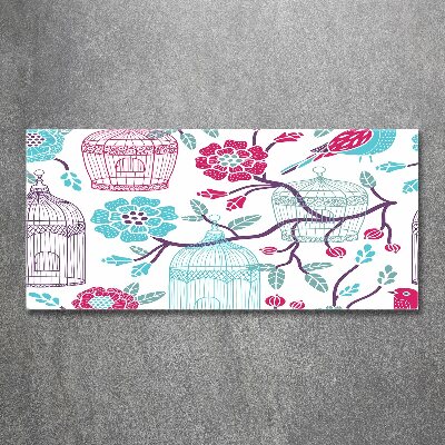 Pintura en acrílico horizontal Jaulas para pájaros