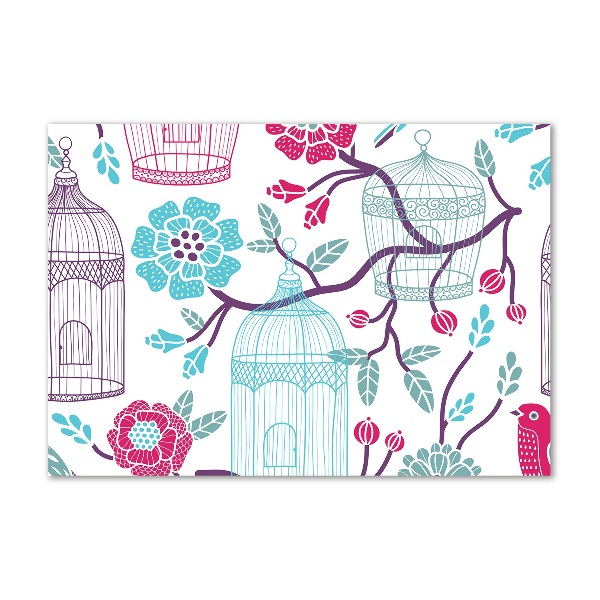 Pintura en acrílico horizontal Jaulas para pájaros