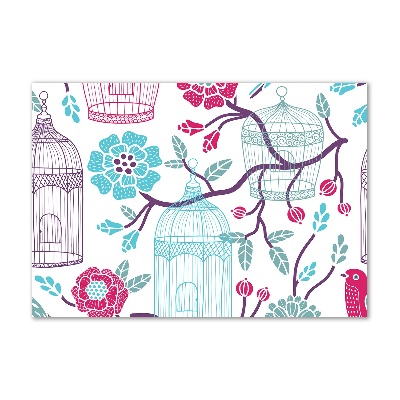 Pintura en acrílico horizontal Jaulas para pájaros