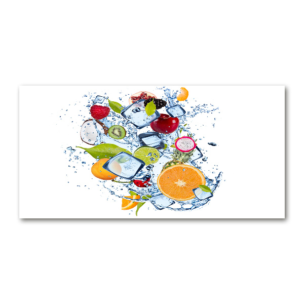 Cuadro acrílico horizontal Fruta y hielo