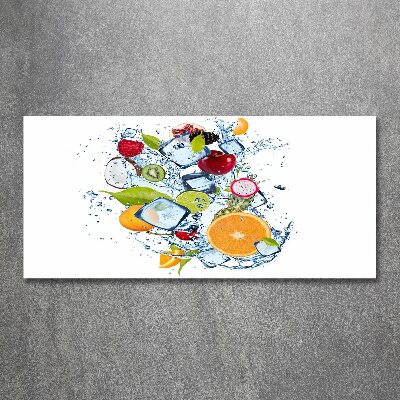 Cuadro acrílico horizontal Fruta y hielo