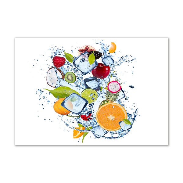 Cuadro acrílico horizontal Fruta y hielo