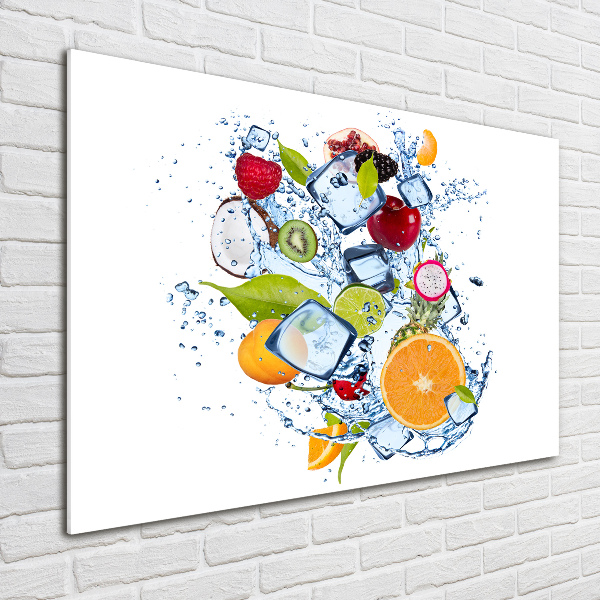 Cuadro acrílico horizontal Fruta y hielo