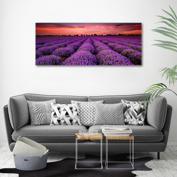 Pintura en acrílico horizontal campo de lavanda