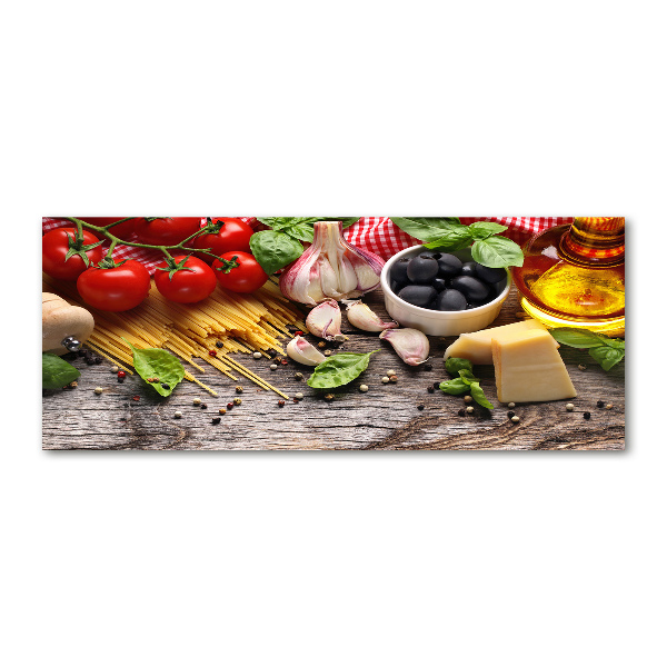 Pintura en acrílico horizontal comida italiana