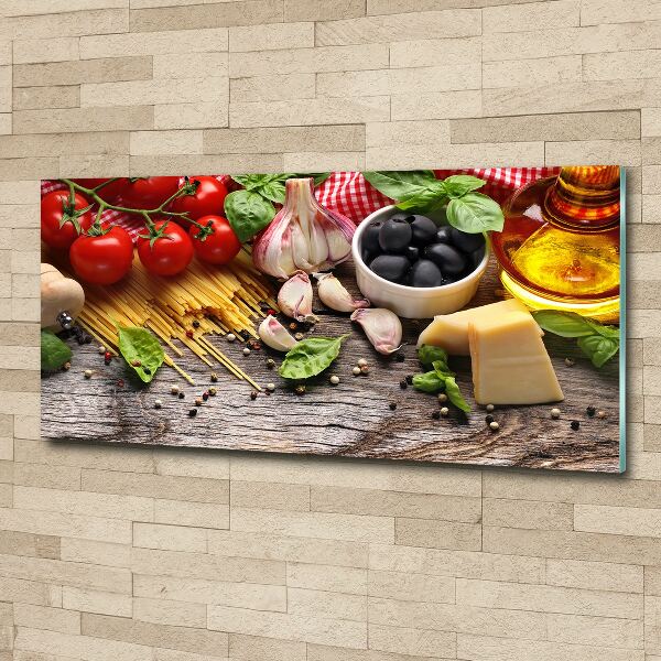 Pintura en acrílico horizontal comida italiana