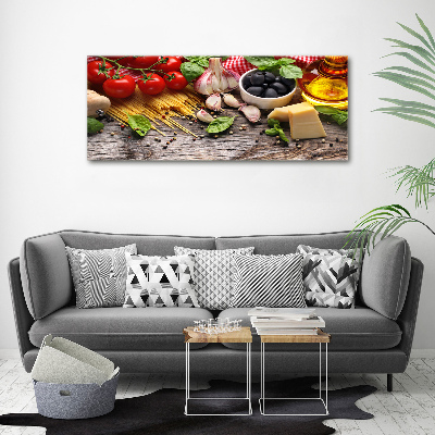 Pintura en acrílico horizontal comida italiana