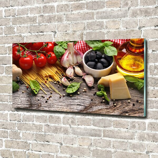 Pintura en acrílico horizontal comida italiana