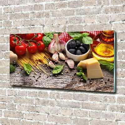 Pintura en acrílico horizontal comida italiana