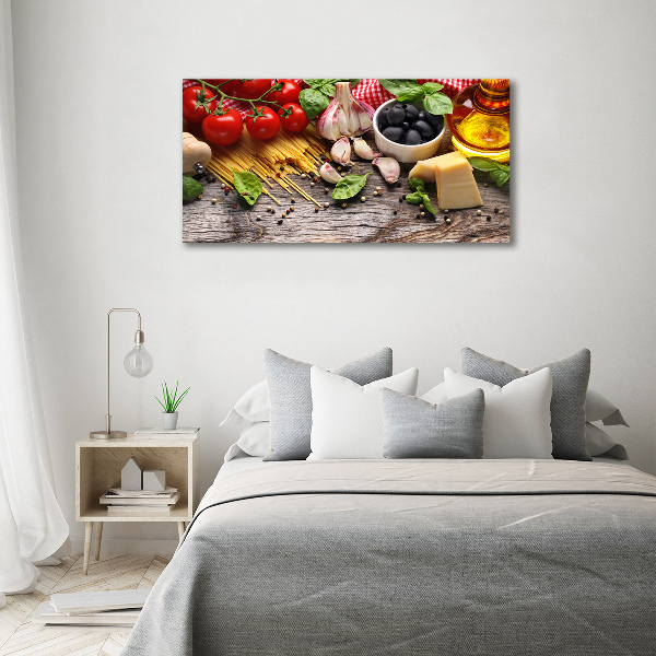 Pintura en acrílico horizontal comida italiana