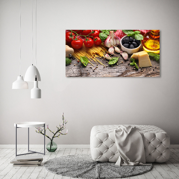 Pintura en acrílico horizontal comida italiana