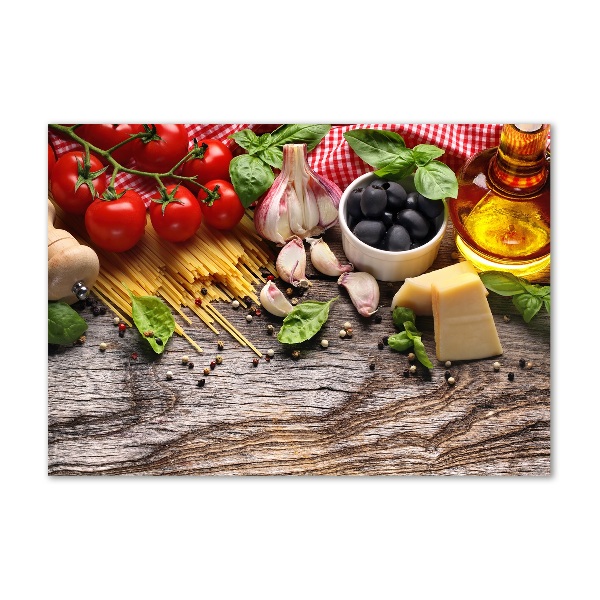 Pintura en acrílico horizontal comida italiana
