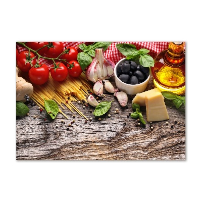Pintura en acrílico horizontal comida italiana