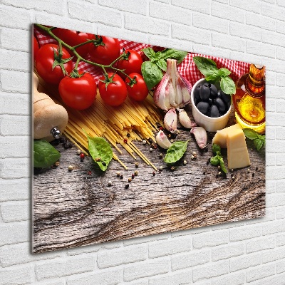 Pintura en acrílico horizontal comida italiana