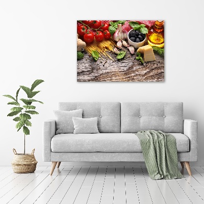 Pintura en acrílico horizontal comida italiana