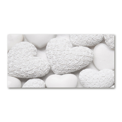 Foto en metacrilato horizontal Fondo de corazón blanco