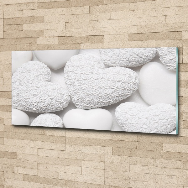 Foto en metacrilato horizontal Fondo de corazón blanco